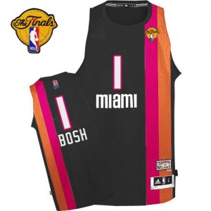 Miami Heat #1 Adidas ABA Hardwood Classic Finals Patch Noir Authentic Maillot d'équipe de NBA en soldes - Chris Bosh pour Homme