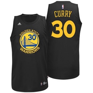 Maillot NBA Noir Stephen Curry #30 Golden State Warriors Fashion Authentic Homme Adidas