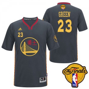 Maillot Authentic Golden State Warriors NBA Slate Chinese New Year 2015 The Finals Patch Noir - #23 Draymond Green - Homme