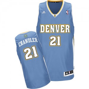 Maillot Adidas Bleu clair Road Swingman Denver Nuggets - Wilson Chandler #21 - Homme