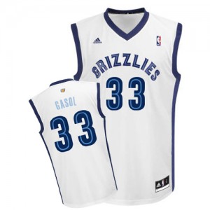 Memphis Grizzlies Marc Gasol #33 Home Swingman Maillot d'équipe de NBA - Blanc pour Homme