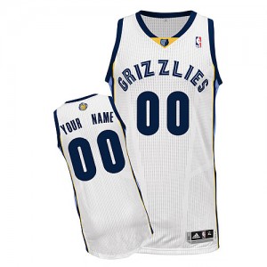 Memphis Grizzlies Personnalisé Adidas Home Blanc Maillot d'équipe de NBA boutique en ligne - Authentic pour Homme