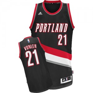 Maillot NBA Noir Noah Vonleh #21 Portland Trail Blazers Road Swingman Homme Adidas