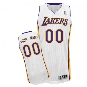 Los Angeles Lakers Authentic Personnalisé Alternate Maillot d'équipe de NBA - Blanc pour Enfants