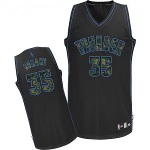 Maillot NBA Oklahoma City Thunder #35 Kevin Durant Camo noir Adidas Authentic Fashion - Homme