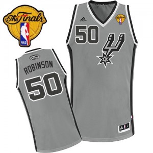 Maillot NBA Gris argenté David Robinson #50 San Antonio Spurs Alternate Finals Patch Swingman Homme Adidas