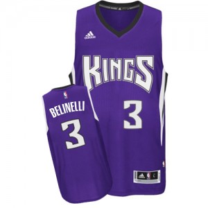 Maillot Adidas Violet Road Authentic Sacramento Kings - Marco Belinelli #3 - Homme