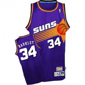 Phoenix Suns Mitchell and Ness Charles Barkley #34 Throwback Swingman Maillot d'équipe de NBA - Violet pour Homme