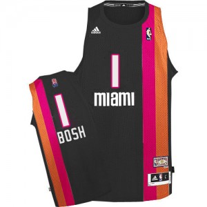 Maillot Adidas Noir ABA Hardwood Classic Swingman Miami Heat - Chris Bosh #1 - Homme