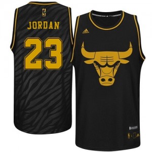 Chicago Bulls Michael Jordan #23 Precious Metals Fashion Authentic Maillot d'équipe de NBA - Noir pour Homme