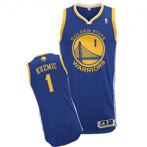 Maillot NBA Bleu royal Ognjen Kuzmic #1 Golden State Warriors Road Authentic Homme Adidas