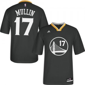 Golden State Warriors Chris Mullin #17 Alternate Authentic Maillot d'équipe de NBA - Noir pour Homme
