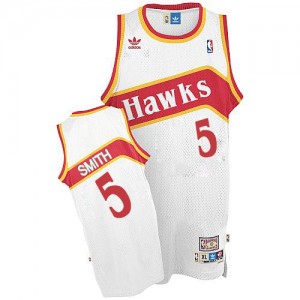 Maillot NBA Blanc Josh Smith #5 Atlanta Hawks Throwback Swingman Homme Adidas