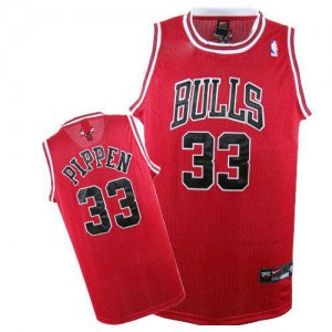 Maillot NBA Rouge Scottie Pippen #33 Chicago Bulls Authentic Homme Nike