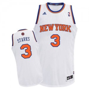 Maillot NBA New York Knicks #3 John Starks Blanc Adidas Swingman Home - Homme
