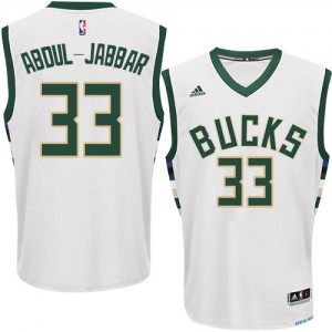 Maillot NBA Blanc Kareem Abdul-Jabbar #33 Milwaukee Bucks Home Authentic Homme Adidas