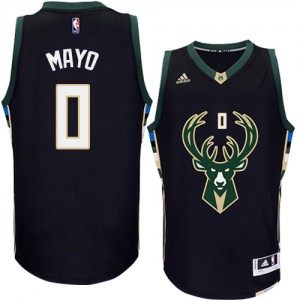 Maillot NBA Noir O.J. Mayo #0 Milwaukee Bucks Alternate Authentic Homme Adidas