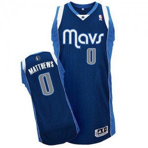 Maillot Authentic Dallas Mavericks NBA Alternate Bleu marin - #0 Wesley Matthews - Homme