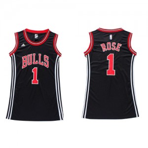 Maillot NBA Noir Derrick Rose #1 Chicago Bulls Dress Swingman Femme Adidas