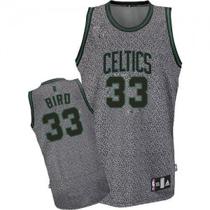 Boston Celtics Larry Bird #33 Static Fashion Authentic Maillot d'équipe de NBA - Gris pour Homme