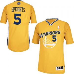 Maillot NBA Or Marreese Speights #5 Golden State Warriors Alternate Authentic Homme Adidas
