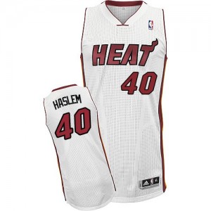 Maillot Adidas Blanc Home Authentic Miami Heat - Udonis Haslem #40 - Homme