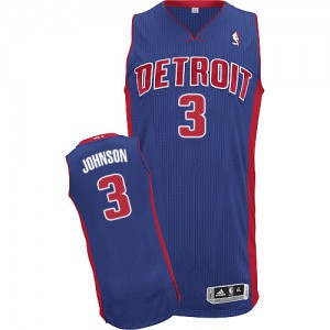 Maillot NBA Detroit Pistons #3 Stanley Johnson Bleu royal Adidas Authentic Road - Homme
