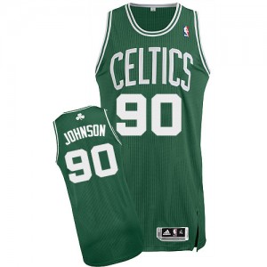 Maillot NBA Boston Celtics #90 Amir Johnson Vert (No Blanc) Adidas Authentic Road - Homme