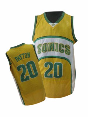 Maillot Adidas Jaune Throwback SuperSonics Swingman Oklahoma City Thunder - Gary Payton #20 - Homme