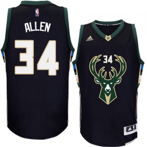 Milwaukee Bucks Ray Allen #34 Alternate Authentic Maillot d'équipe de NBA - Noir pour Homme