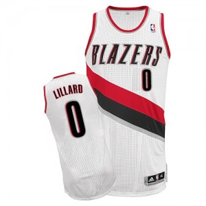 Portland Trail Blazers Damian Lillard #0 Home Authentic Maillot d'équipe de NBA - Blanc pour Femme