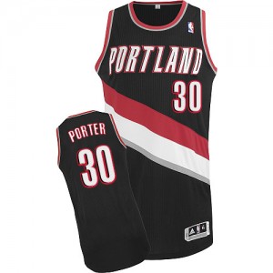 Maillot NBA Noir Terry Porter #30 Portland Trail Blazers Road Authentic Homme Adidas