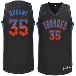Maillot Adidas Noir Vibe Swingman Oklahoma City Thunder - Kevin Durant #35 - Homme