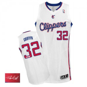 Maillot NBA Authentic Blake Griffin #32 Los Angeles Clippers Home Autographed Blanc - Homme