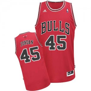 Maillot NBA Chicago Bulls #45 Michael Jordan Rouge Adidas Swingman Road - Homme