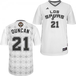 Maillot NBA San Antonio Spurs #21 Tim Duncan Blanc Adidas Swingman New Latin Nights - Homme