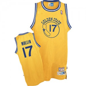 Golden State Warriors Chris Mullin #17 Throwback Authentic Maillot d'équipe de NBA - Or pour Homme