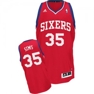 Maillot NBA Rouge Henry Sims #35 Philadelphia 76ers Road Swingman Homme Adidas