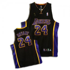 Maillot NBA Authentic Kobe Bryant #24 Los Angeles Lakers Champions Patch Noir / Violet - Homme