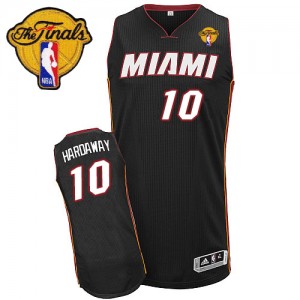 Maillot Authentic Miami Heat NBA Road Finals Patch Noir - #10 Tim Hardaway - Homme