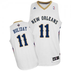 New Orleans Pelicans Jrue Holiday #11 Home Swingman Maillot d'équipe de NBA - Blanc pour Homme
