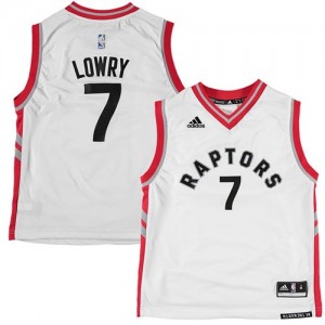 Maillot NBA Blanc Kyle Lowry #7 Toronto Raptors Authentic Homme Adidas