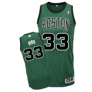 Boston Celtics Larry Bird #33 Alternate Authentic Maillot d'équipe de NBA - Vert (No. noir) pour Homme