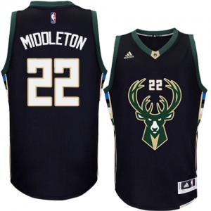 Maillot NBA Noir Khris Middleton #22 Milwaukee Bucks Alternate Authentic Homme Adidas