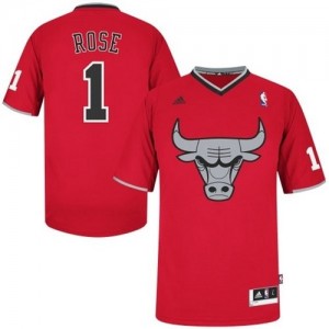 Maillot NBA Chicago Bulls #1 Derrick Rose Rouge Adidas Swingman 2013 Christmas Day - Homme