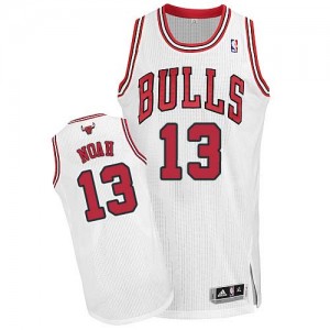 Maillot NBA Authentic Joakim Noah #13 Chicago Bulls Home Blanc - Homme