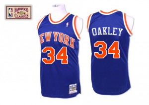 Maillot Authentic New York Knicks NBA Throwback Bleu royal - #34 Charles Oakley - Homme