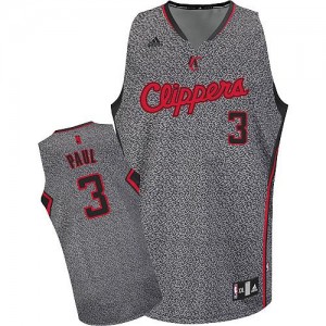 Los Angeles Clippers #3 Adidas Static Fashion Gris Swingman Maillot d'équipe de NBA Vente pas cher - Chris Paul pour Homme