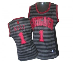 Maillot NBA Chicago Bulls #1 Derrick Rose Gris noir Adidas Swingman Groove - Femme