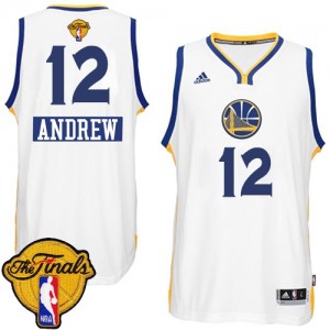 Maillot NBA Blanc Andrew Bogut #12 Golden State Warriors 2014-15 Christmas Day 2015 The Finals Patch Swingman Homme Adidas